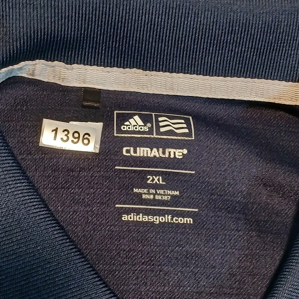 Adidas Climalite Navy G C Seal Beach Navy Golf Polo Shirt Men's 2XL Short Sleeve